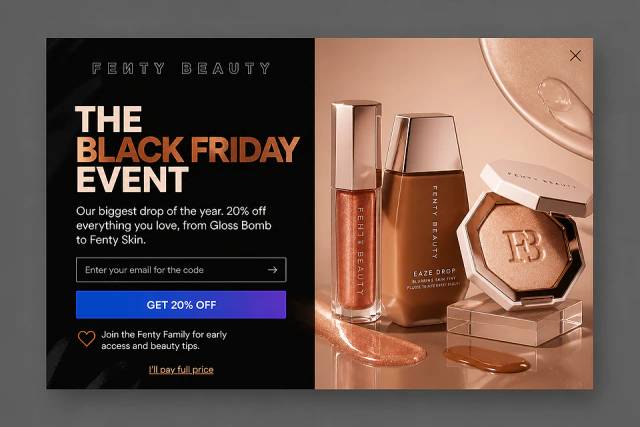 High-Gloss Glamour — popup concept inspired by fentybeauty.com
