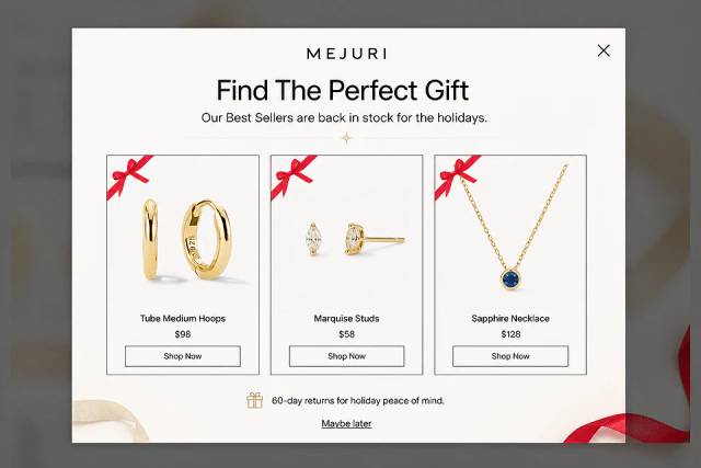 The Gift Gallery — popup concept inspired by mejuri.com