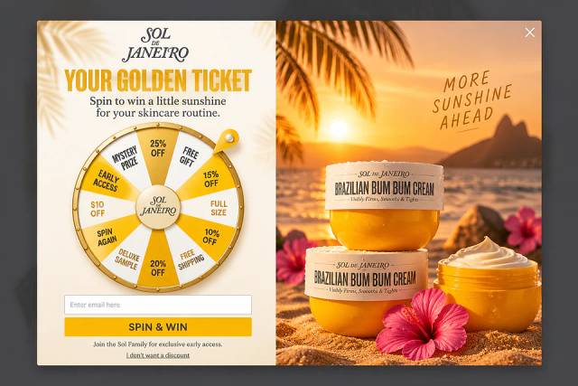 Golden Hour Glow — popup concept inspired by soldejaneiro.com