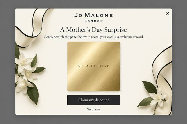 The Scratch Reveal — popup concept inspired by jomalone.com