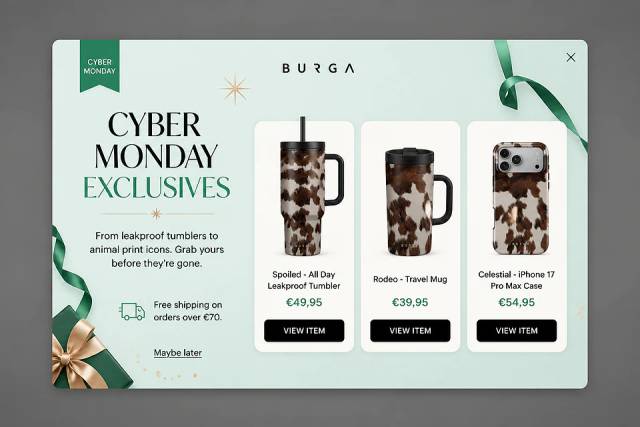 Holiday Hydration & Style — popup concept inspired by eu.burga.com