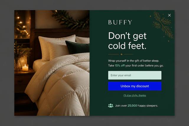 The Cozy Cabin — popup concept inspired by buffy.co
