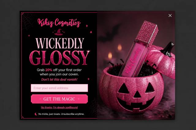 Witchy Glamour — popup concept inspired by kikizcosmeticz.shop