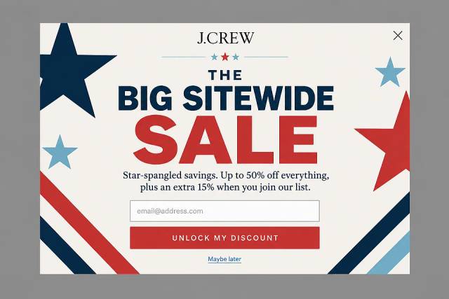 The Typographic Stars — popup concept inspired by jcrew.com