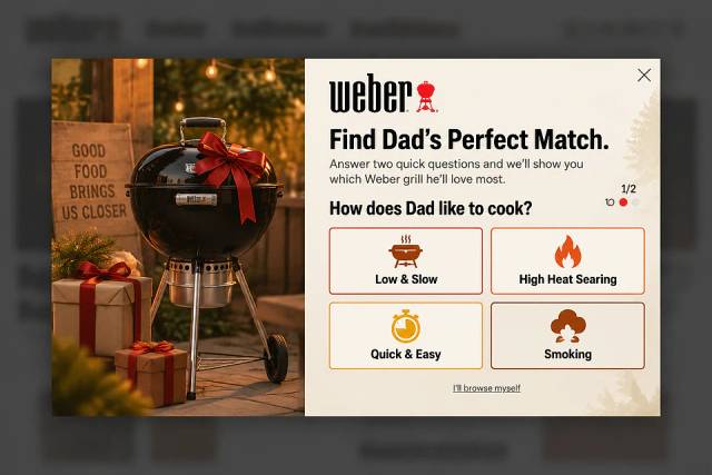 The Grill Finder Quiz — popup concept inspired by weber.com