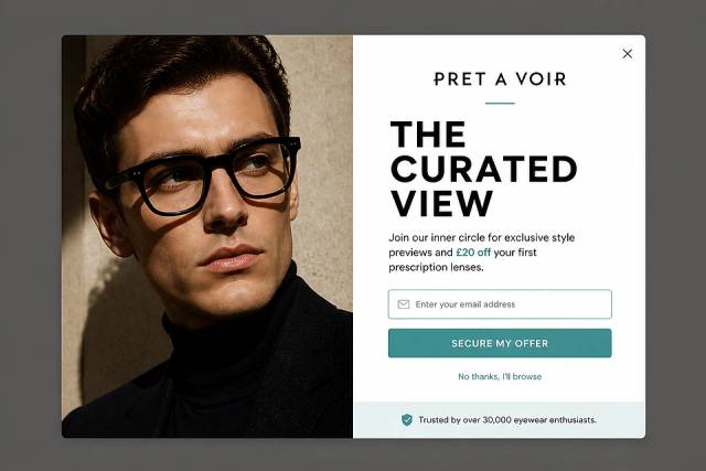 The Editorial Lens — popup concept inspired by pretavoir.co.uk