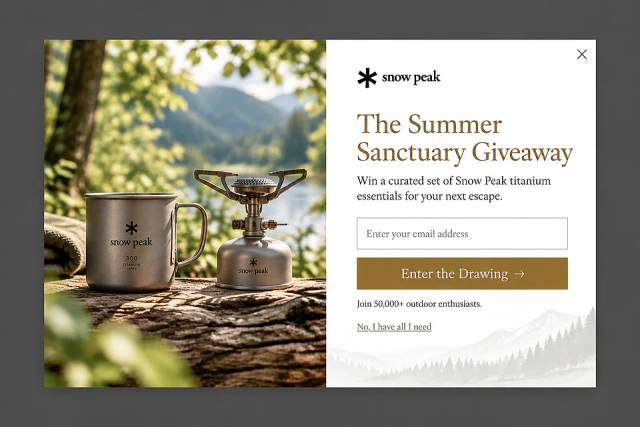 The Minimalist Outfitter — popup concept inspired by snowpeak.com