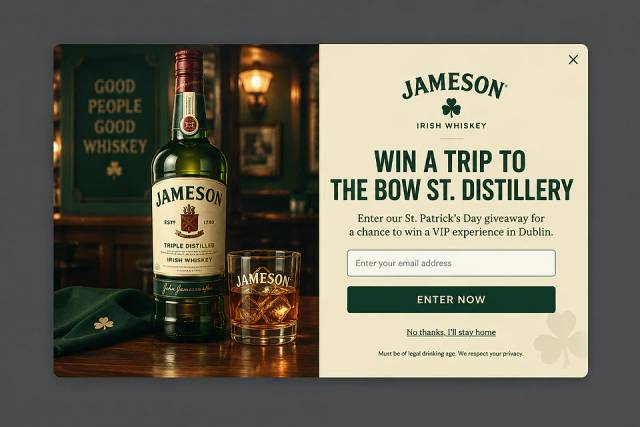 The Heritage Green — popup concept inspired by jamesonwhiskey.com