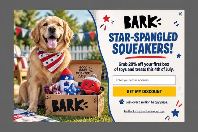 The Patriotic Pooch — popup concept inspired by bark.co