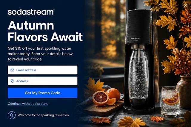 Fall Harvest Fullscreen — popup concept inspired by sodastream.com
