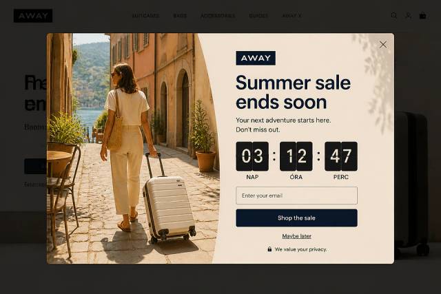 The Traveler's Journal — popup concept inspired by away.com
