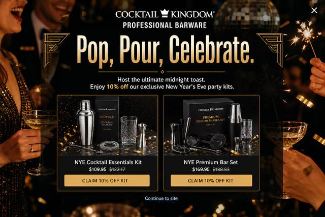 Deco Celebration — popup concept inspired by cocktailkingdom.com