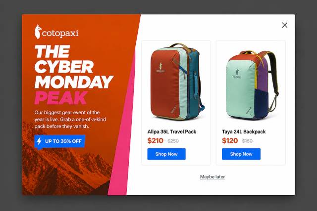 The Cyber Peak — popup concept inspired by cotopaxi.com