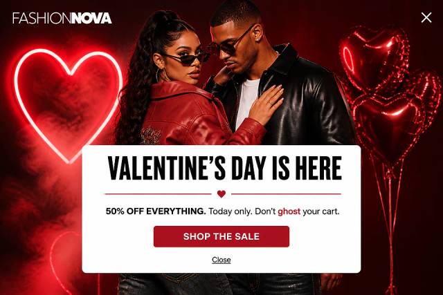 Luxury Red Out — popup concept inspired by fashionnova.com