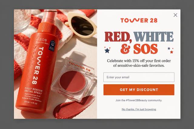 Americana Editorial — popup concept inspired by tower28beauty.com