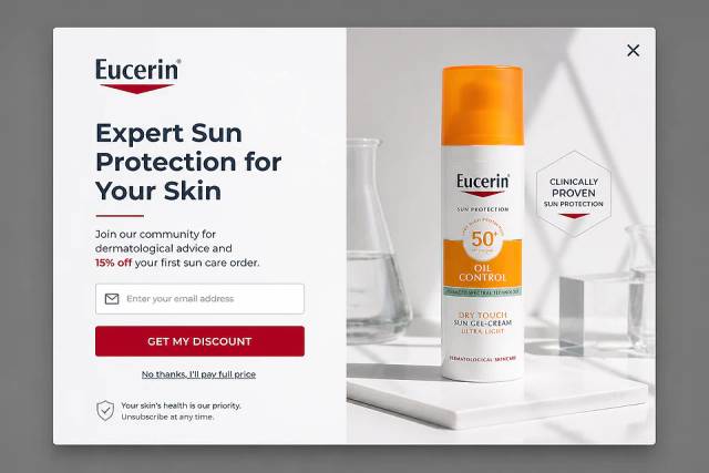 Dermatological Authority — popup concept inspired by int.eucerin.com