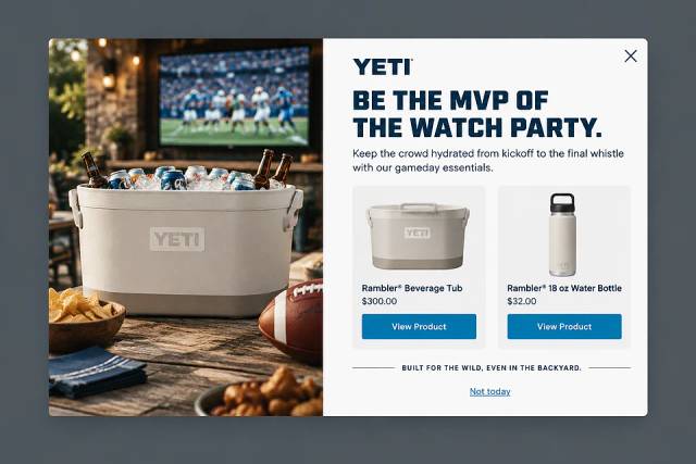 The Sideline Social — popup concept inspired by yeti.com