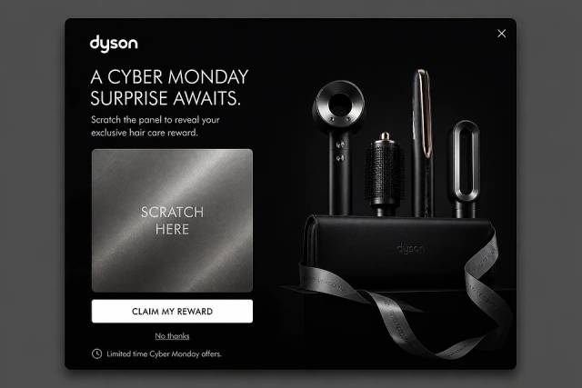 Cyber Gifting Reveal — popup concept inspired by dyson.com