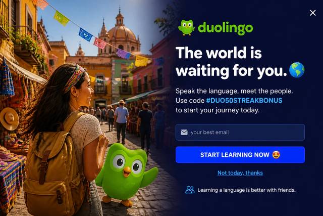 The Global Journey — popup concept inspired by duolingo.com