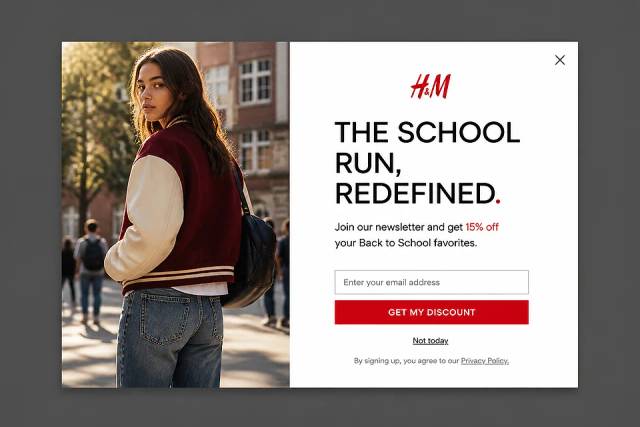Editorial Seasonal Drop — popup concept inspired by www2.hm.com
