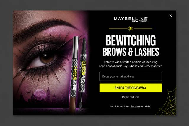 The Gothic Gaze — popup concept inspired by maybelline.com