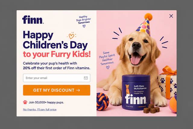 Playful Celebration — popup concept inspired by petfinn.com