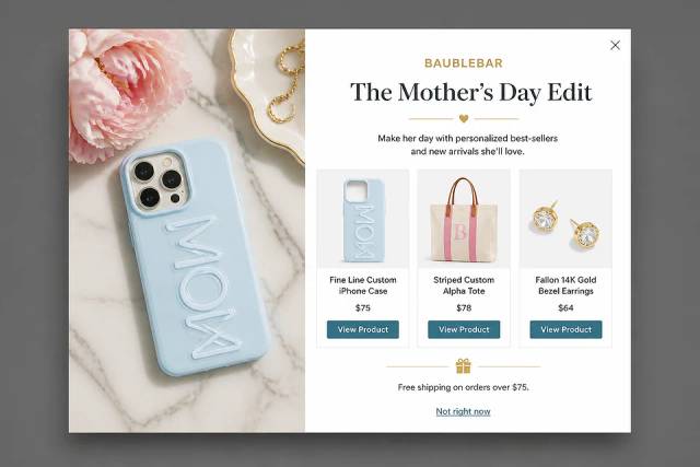 The Editorial Gift Guide — popup concept inspired by baublebar.com