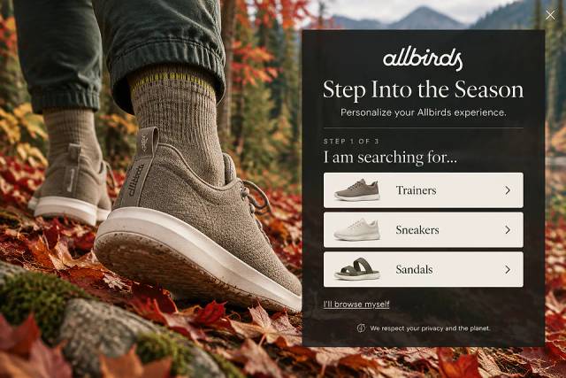 Immersive Harvest — popup concept inspired by allbirds.com