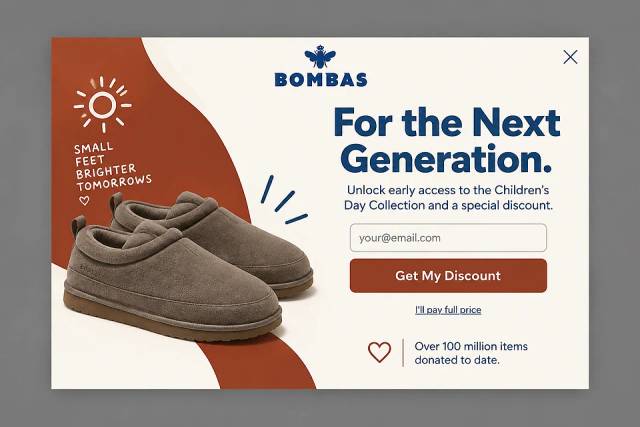 Modern Minimalist — popup concept inspired by bombas.com