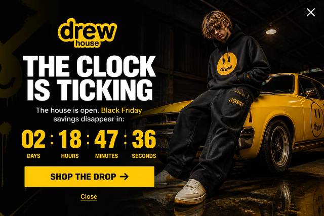 The Ticking Clock — popup concept inspired by drewhouse.com.co