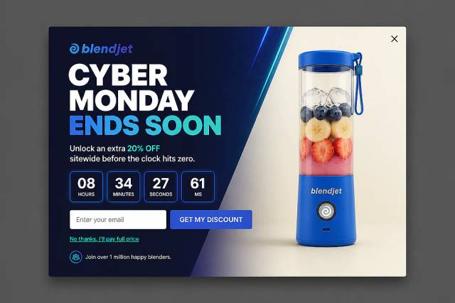 The Safe Bet — popup concept inspired by blendjet.com
