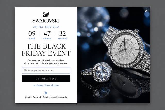 The Crystal Countdown — popup concept inspired by swarovski.com