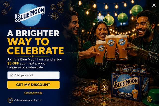 The Golden Full Moon — popup concept inspired by bluemoonbrewingcompany.com