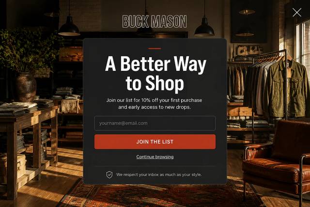 The Immersive Workshop — popup concept inspired by buckmason.com