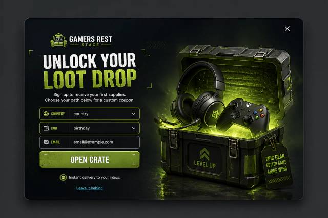 Tactical Loot Drop — popup concept inspired by gamersreststage.myshopify.com