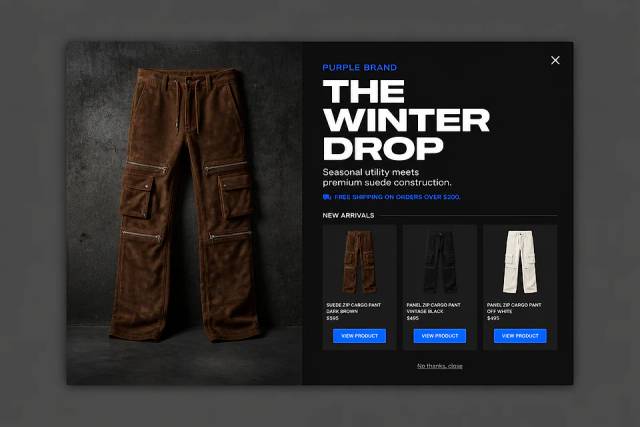 Industrial Luxe — popup concept inspired by purple-brand.com