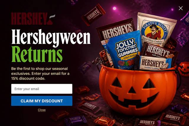 Midnight Snack Fullscreen — popup concept inspired by thehersheycompany.com