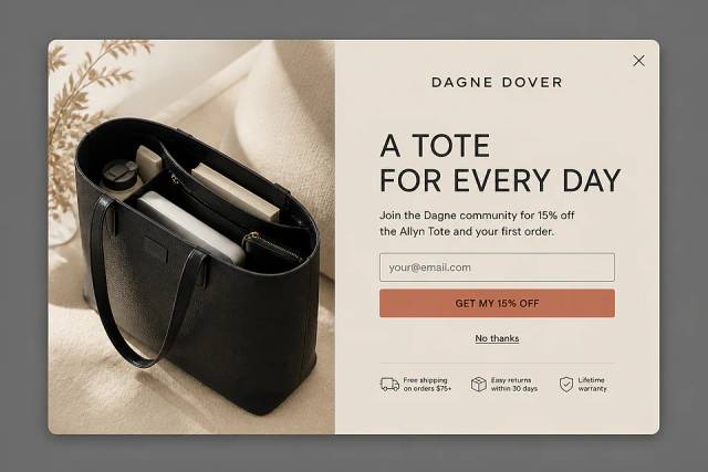 Elevated Allyn — popup concept inspired by dagnedover.com