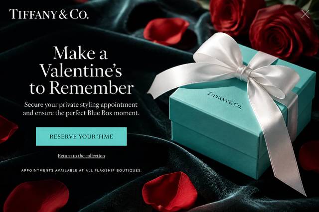 The Blue Box Reveal — popup concept inspired by tiffany.com