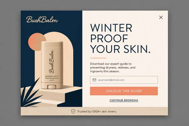 Minimalist Type-Led — popup concept inspired by bushbalm.com