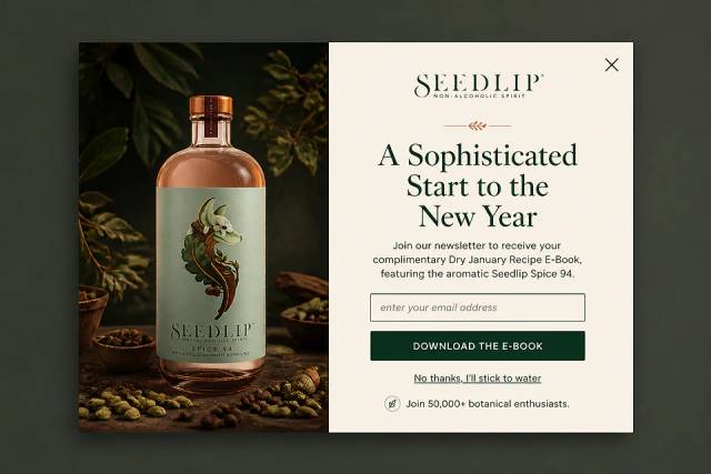 The Botanical Archive — popup concept inspired by seedlipdrinks.com