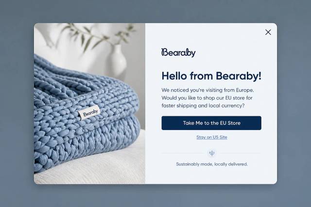 The Editorial Welcome — popup concept inspired by bearaby.com
