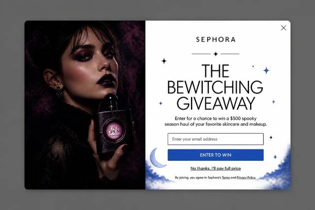 Glamorous Gothic — popup concept inspired by sephora.com