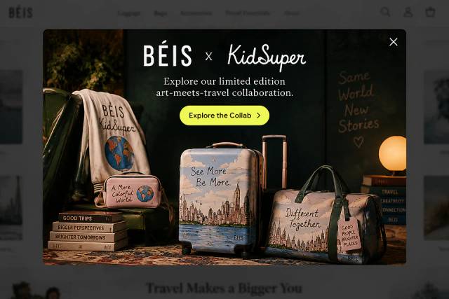 BÉIS x KidSuper Feature Popup — popup concept inspired by beistravel.com