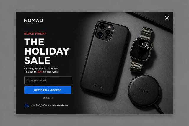 The Modern Professional — popup concept inspired by nomadgoods.com