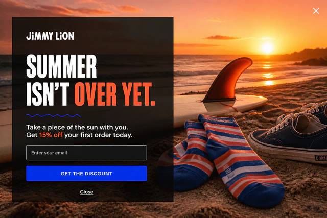 Golden Hour Fullscreen — popup concept inspired by eu.jimmylion.com