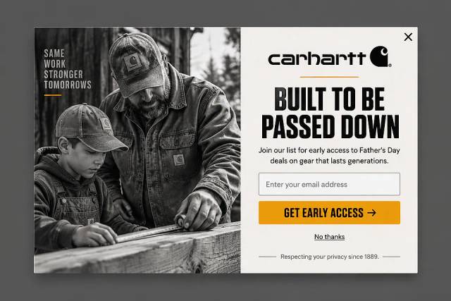 The Heritage Portrait — popup concept inspired by carhartt.com