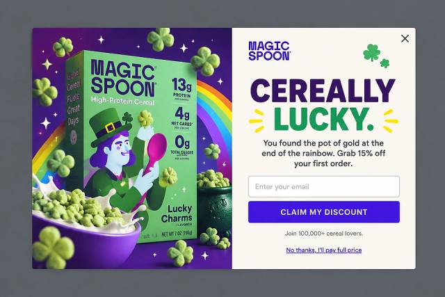 The Lucky Charms Vibe — popup concept inspired by magicspoon.com