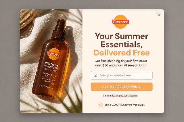 Sun-Drenched Minimalism — popup concept inspired by carroten.com