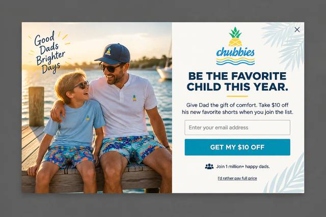 Father's Day Lifestyle — popup concept inspired by chubbiesshorts.com